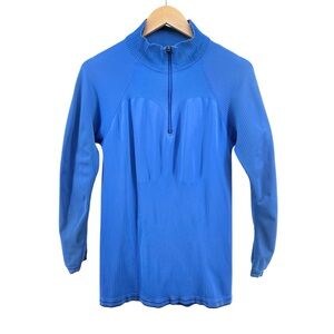Patagonia Capilene ¼ Zip Base Layer Top Sz S Blue Pullover Performance Cold Gear